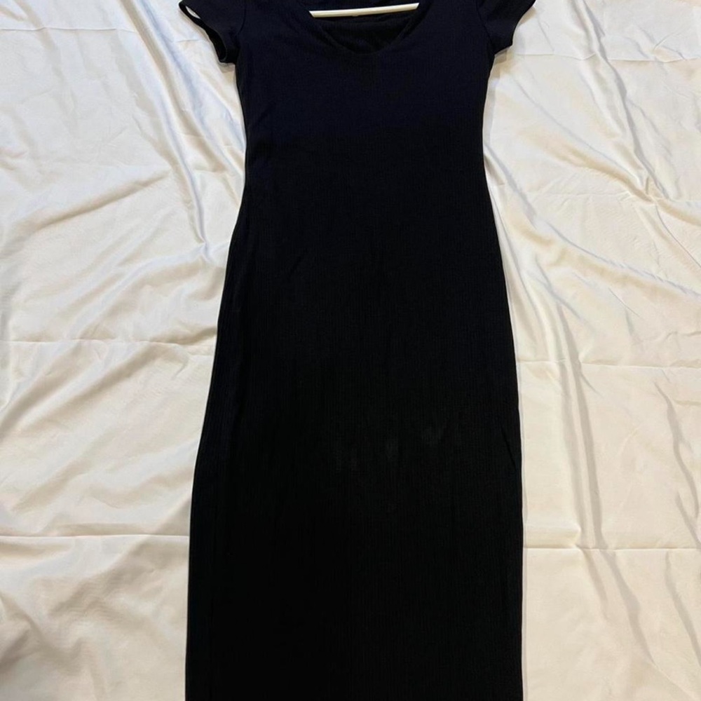 See You Monday Classic Black Midi Dress